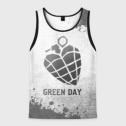 Майка-безрукавка мужская Green Day - white gradient, цвет: 3D-черный