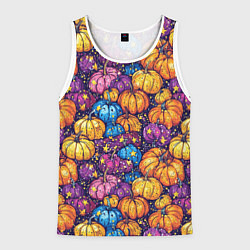 Майка-безрукавка мужская Тыквенный урожай, цвет: 3D-белый