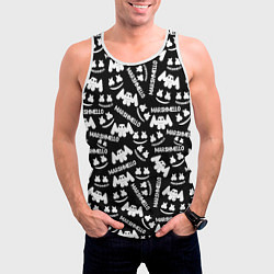 Майка-безрукавка мужская Marshmello pattern music, цвет: 3D-белый — фото 2