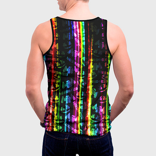 Мужская майка без рукавов Marshmello градиент / 3D-Черный – фото 4