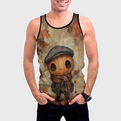 Майка-безрукавка мужская Юный тыквенный Джек, цвет: 3D-черный — фото 2