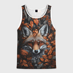 Майка-безрукавка мужская Оранжевоглазый лис, цвет: 3D-белый