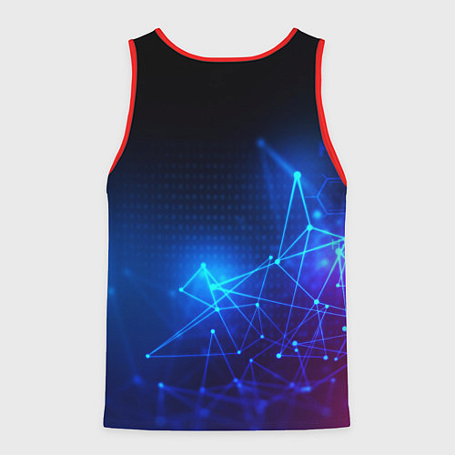 Мужская майка без рукавов Герб РФ абстракция текстура / 3D-Красный – фото 2