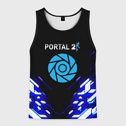 Майка-безрукавка мужская Portal 2 неоновая текстура, цвет: 3D-черный