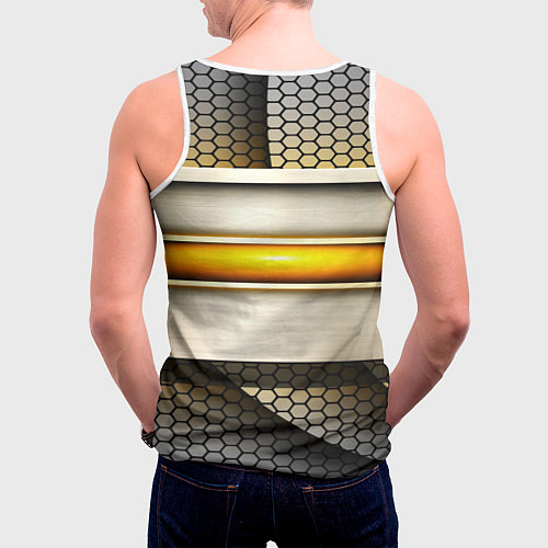 Мужская майка без рукавов Nissan sport avto metal / 3D-Белый – фото 4