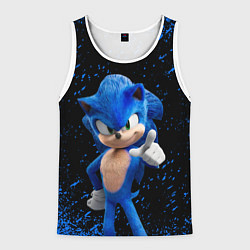 Майка-безрукавка мужская Sonic - sega, цвет: 3D-белый