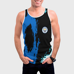 Майка-безрукавка мужская Манчестер сити краски абстрактные, цвет: 3D-белый — фото 2