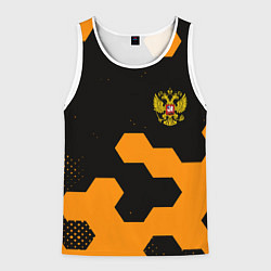 Майка-безрукавка мужская Герф РФ соты броня, цвет: 3D-белый