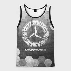 Майка-безрукавка мужская Mercedes - grey gradient, цвет: 3D-черный