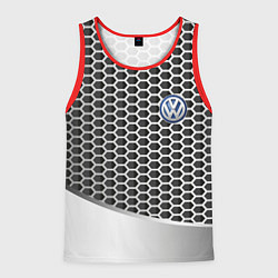 Майка-безрукавка мужская Volkswagen metal motors, цвет: 3D-красный