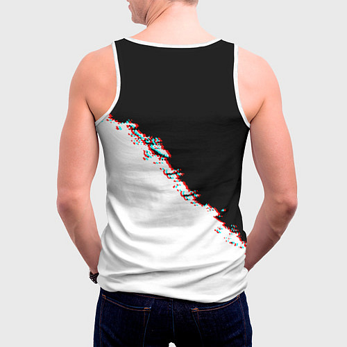 Мужская майка без рукавов Квейк глитч краски / 3D-Белый – фото 4