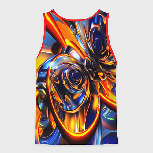 Мужская майка без рукавов Жидкие краски фрактал / 3D-Красный – фото 2