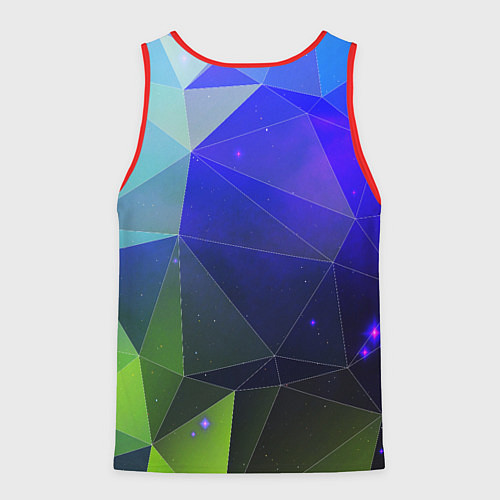 Мужская майка без рукавов Неоновые треугольники геометрия / 3D-Красный – фото 2