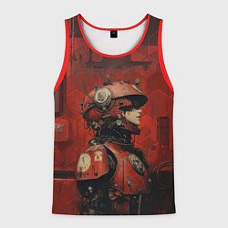 Майка-безрукавка мужская Футуристичная девушка-робот, цвет: 3D-красный