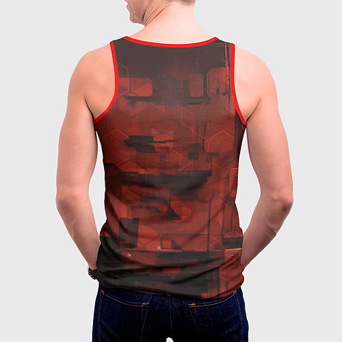 Мужская майка без рукавов Футуристичная девушка-робот / 3D-Красный – фото 4