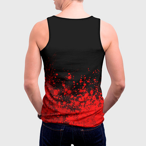 Мужская майка без рукавов Lindemann - red gradient посередине / 3D-Черный – фото 4