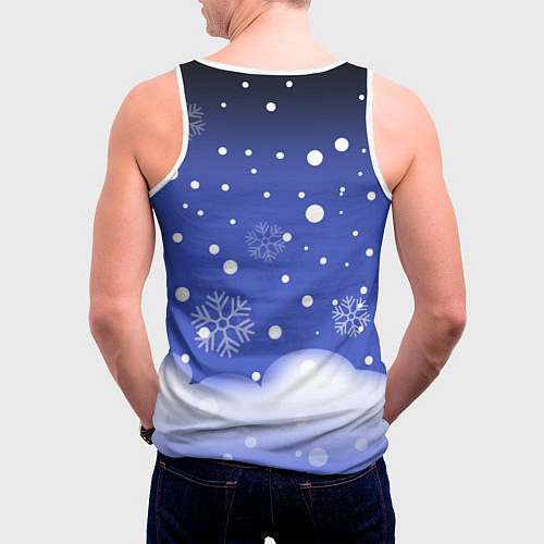 Мужская майка без рукавов Ъуъ - Новый год / 3D-Белый – фото 4