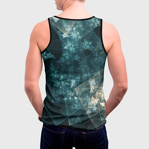 Мужская майка без рукавов Абстрактный космос геометрия / 3D-Черный – фото 4