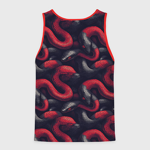 Мужская майка без рукавов Паттерн со змеями / 3D-Красный – фото 2