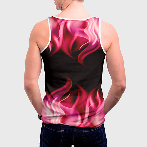 Мужская майка без рукавов Ведьмак медальён в огне / 3D-Белый – фото 4