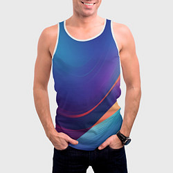 Майка-безрукавка мужская Красивый градиент абстракция, цвет: 3D-белый — фото 2