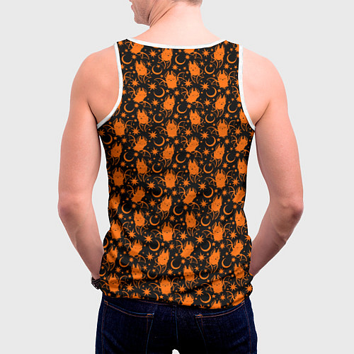 Мужская майка без рукавов Летучие мыши - хэллоуин / 3D-Белый – фото 4