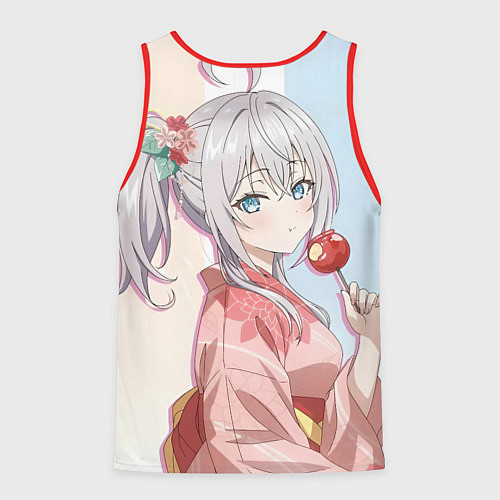 Мужская майка без рукавов Аля иногда кокетничает со мной по русски Алиса / 3D-Красный – фото 2