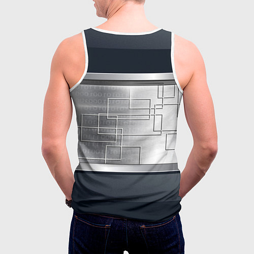 Мужская майка без рукавов FORD текстура из метала / 3D-Белый – фото 4