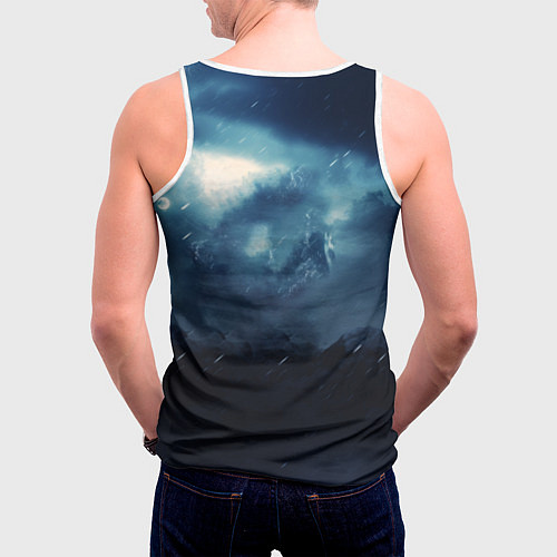 Мужская майка без рукавов Волк ночью / 3D-Белый – фото 4