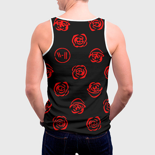 Мужская майка без рукавов Twenty one pilots rose pattern / 3D-Белый – фото 4