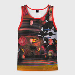 Майка-безрукавка мужская Оптические фигуры абстракция, цвет: 3D-красный