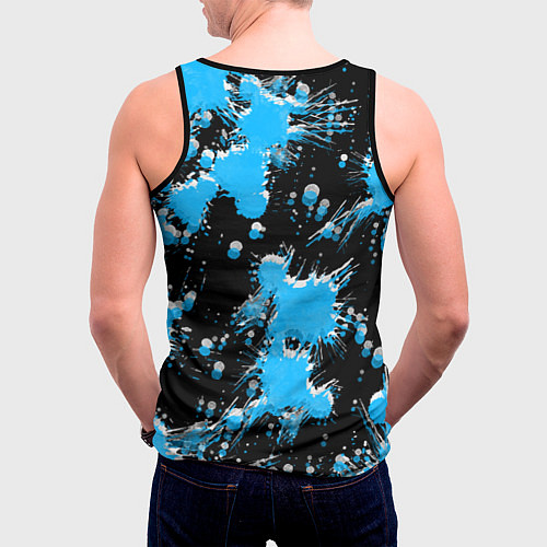 Мужская майка без рукавов Quake краски текстура / 3D-Черный – фото 4