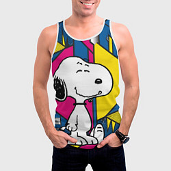 Майка-безрукавка мужская Снупи поп-арт, цвет: 3D-белый — фото 2