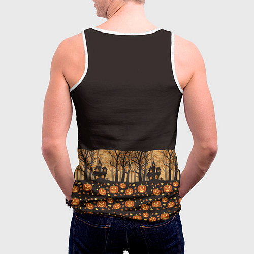 Мужская майка без рукавов Хэллоуин знатный вампир / 3D-Белый – фото 4