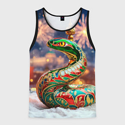 Мужская майка без рукавов Змея на фоне новогоднего кремля