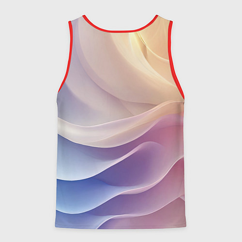 Мужская майка без рукавов Текстура с градиентом волны / 3D-Красный – фото 2