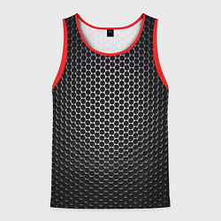 Майка-безрукавка мужская Карбоновая металлическая сетка, цвет: 3D-красный