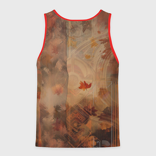 Мужская майка без рукавов Белый мишка в шарфе / 3D-Красный – фото 2