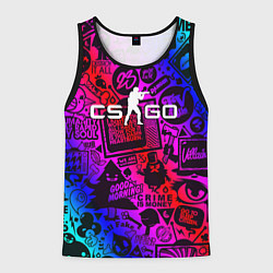 Майка-безрукавка мужская CSGO tv show, цвет: 3D-черный