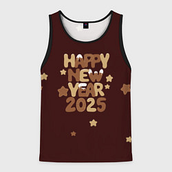Майка-безрукавка мужская Надпись с новым годом 2025, цвет: 3D-черный