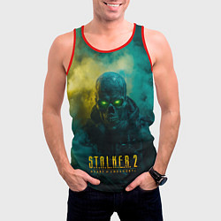 Майка-безрукавка мужская Stalker 2 скелет в форме, цвет: 3D-красный — фото 2