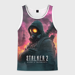 Майка-безрукавка мужская Stalker 2 радиоактивный фон, цвет: 3D-белый