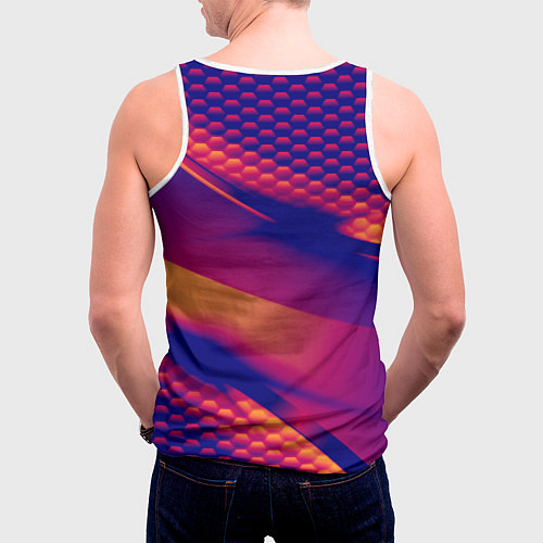 Мужская майка без рукавов Chevrolet текстура / 3D-Белый – фото 4