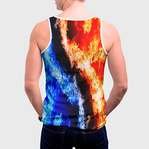 Мужская майка без рукавов Portal битва огней / 3D-Белый – фото 4