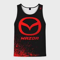 Майка-безрукавка мужская Mazda - red gradient, цвет: 3D-черный