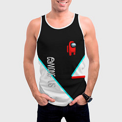 Майка-безрукавка мужская Among us geometry steel glitch, цвет: 3D-белый — фото 2