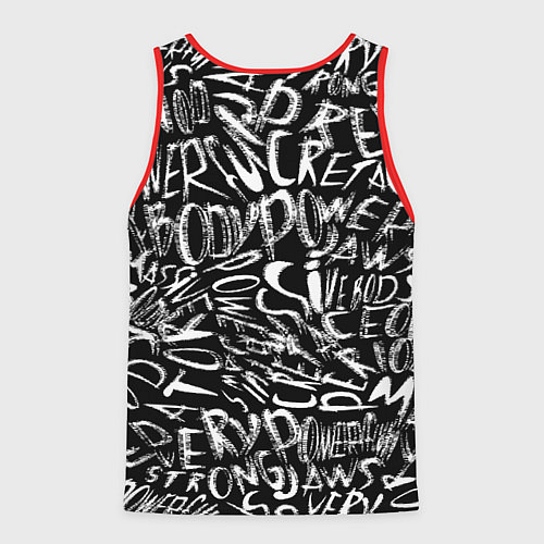 Мужская майка без рукавов Надписи абстрактные / 3D-Красный – фото 2