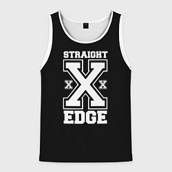 Майка-безрукавка мужская Straight edge SXE, цвет: 3D-белый