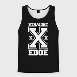 Майка-безрукавка мужская Straight edge SXE, цвет: 3D-черный