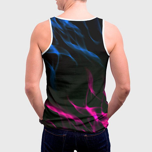 Мужская майка без рукавов Barcelona neon flame / 3D-Белый – фото 4